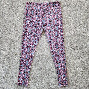 LIKE NEW LuLaRoe Multi-Color Geometric Pattern Leggings Size Tall & Curvy
